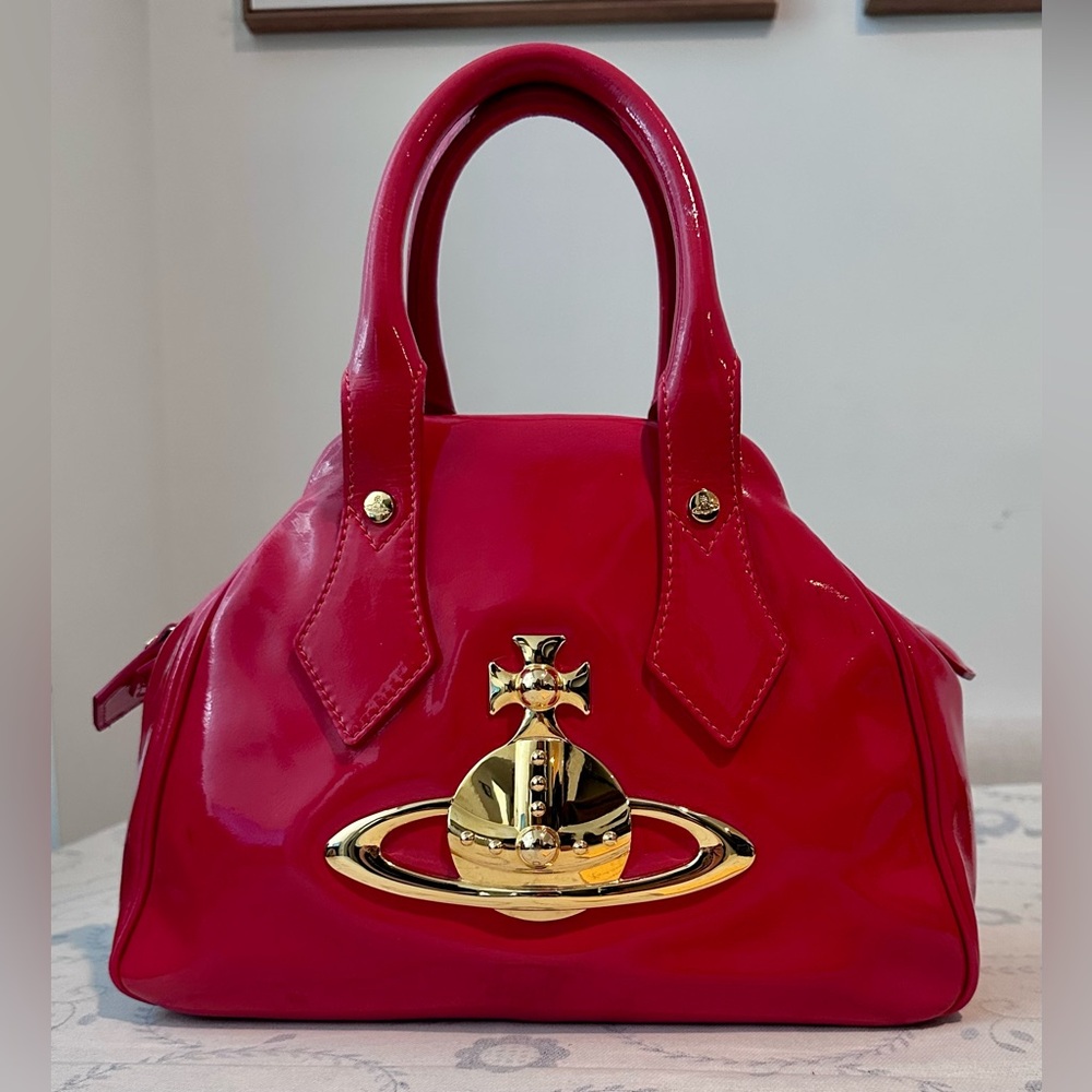 Vivienne Westwood Patent Leather Red Jasmine Bowling Bag